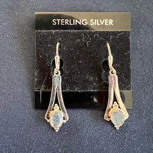 Sterling silver earrings with metallic stone.